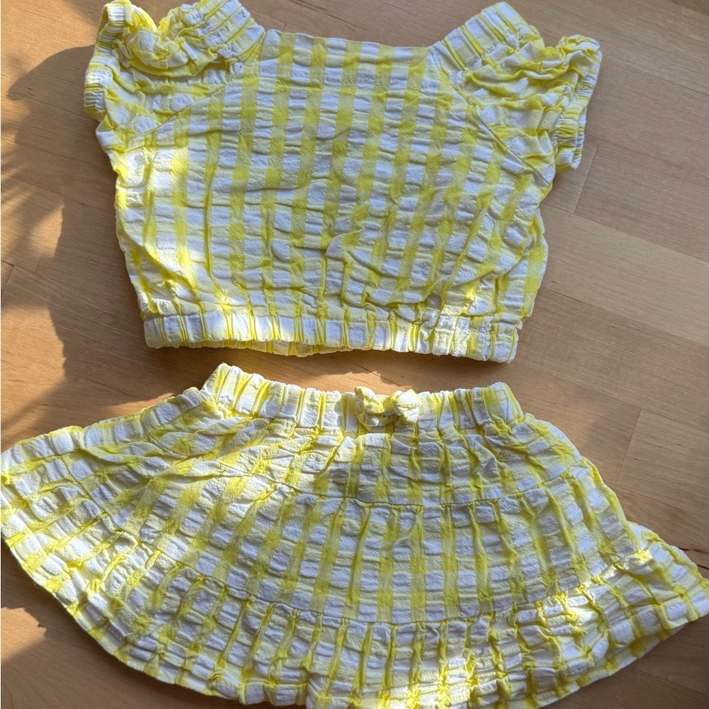 Jessica Simpson Yellow and White Kids Matching Set